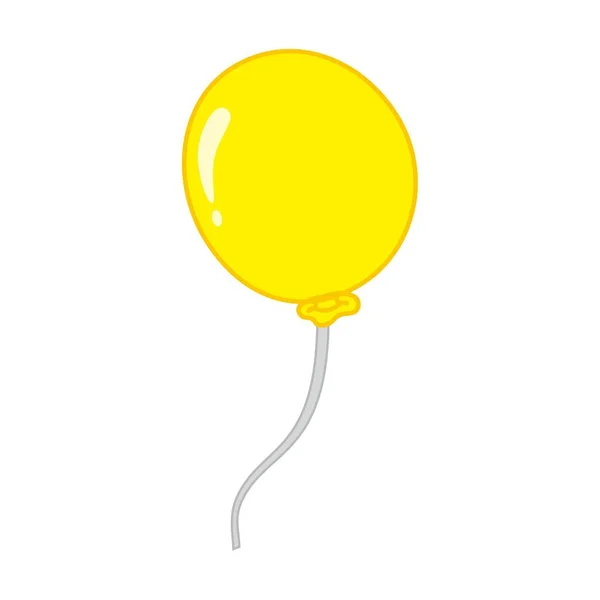 Gelber Ballon Geburtstag Vektorbild — Stockvektor