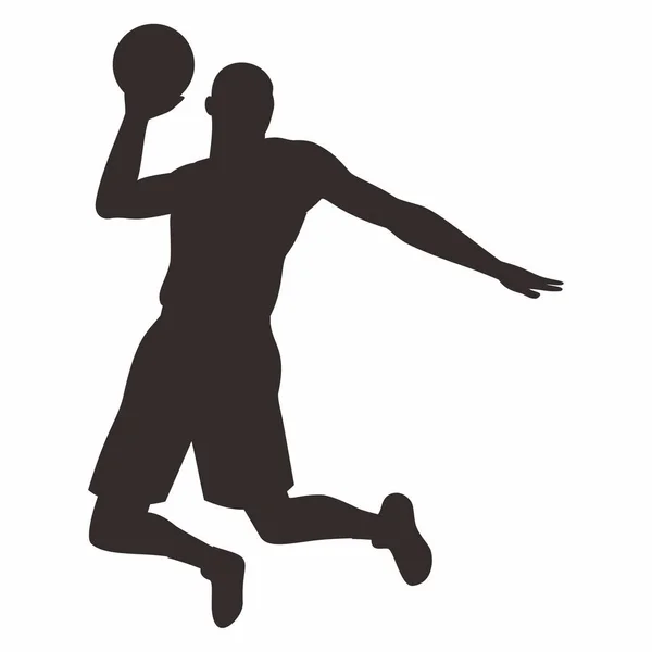 Basket Oyuncularının Silueti Vektör Resmi — Stok Vektör