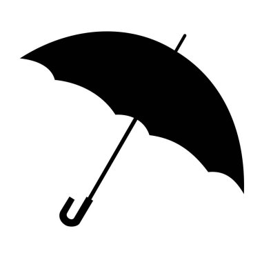Şemsiye simgesi silueti. Vektör resmi