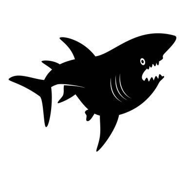 Köpekbalığı hayvan silueti. Vektör resmi