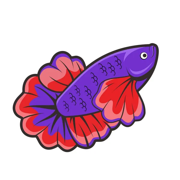 Betta Fish Mořské Zvíře Vektorový Obrázek — Stockový vektor