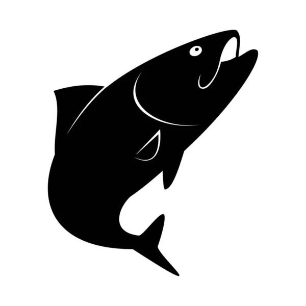 Fisch Meerestier Silhouette Vektorbild — Stockvektor