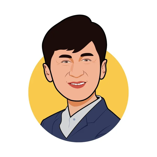 Jackie Chan Hollywood Och Kinesiska Skådespelare Vektorbild — Stock vektor