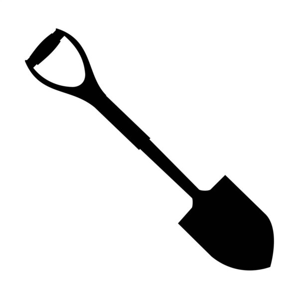 Силуэт садовой лопаты. Векторное изображение
