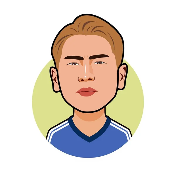 Takuma Asano Japonya Milli Takımı. Vektör resmi