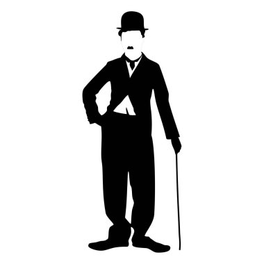 Charlie Chaplin silueti. Vektör resmi