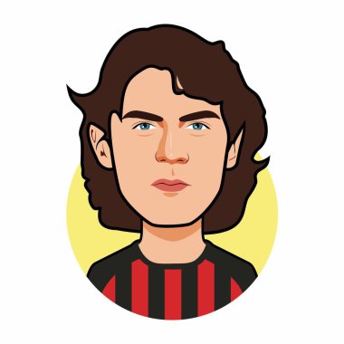 Paolo Maldini, AC Milan Futbolcuları. Vektör resmi