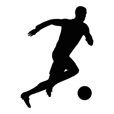 Futbolcu silueti. Vektör resmi
