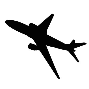 Uçak ikonu silueti. Vektör resmi