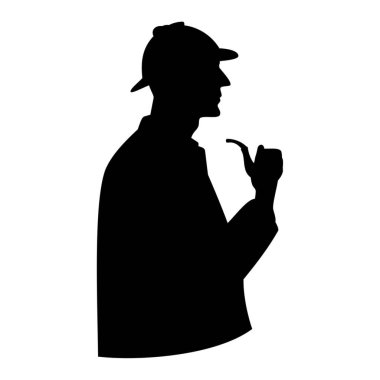 Sherlock Holmes silueti. Vektör resmi