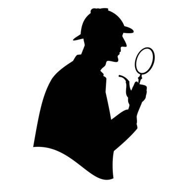 Sherlock Holmes silueti. Vektör resmi