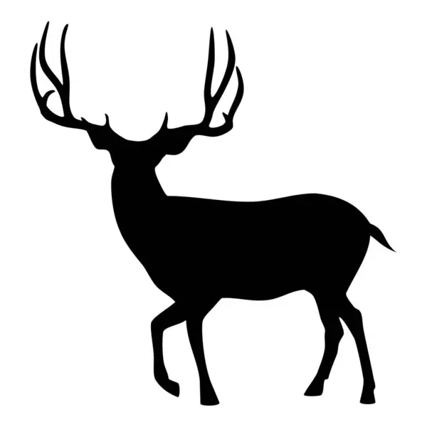 stock vector Mule deer animal silhouette. Vector image