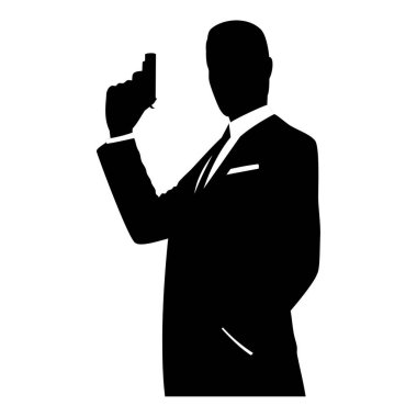 James Bond silueti. Vektör resmi