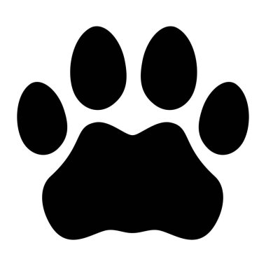 Leopar Paw baskı silueti. Vektör resmi