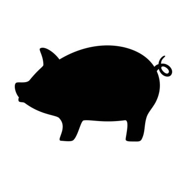 Domuz hayvan silueti. Vektör resmi