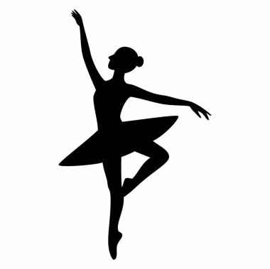 Balerin silueti çizimi. Vektör resmi