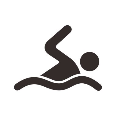 Yüzme işareti simgesi. Vektör resmi