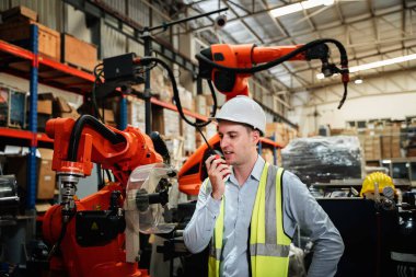 Industrial engineers are in charge of controlling the automated arms machine welding robots in companies that manufacture industrial goods.