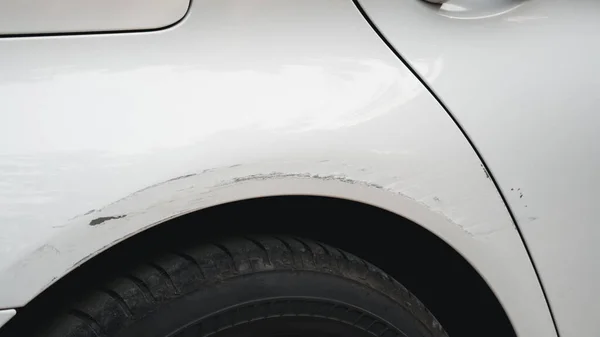 Deep Scratches Paint Damage Bumper Vehicle Car Scratch Dent Accident —  Fotos de Stock