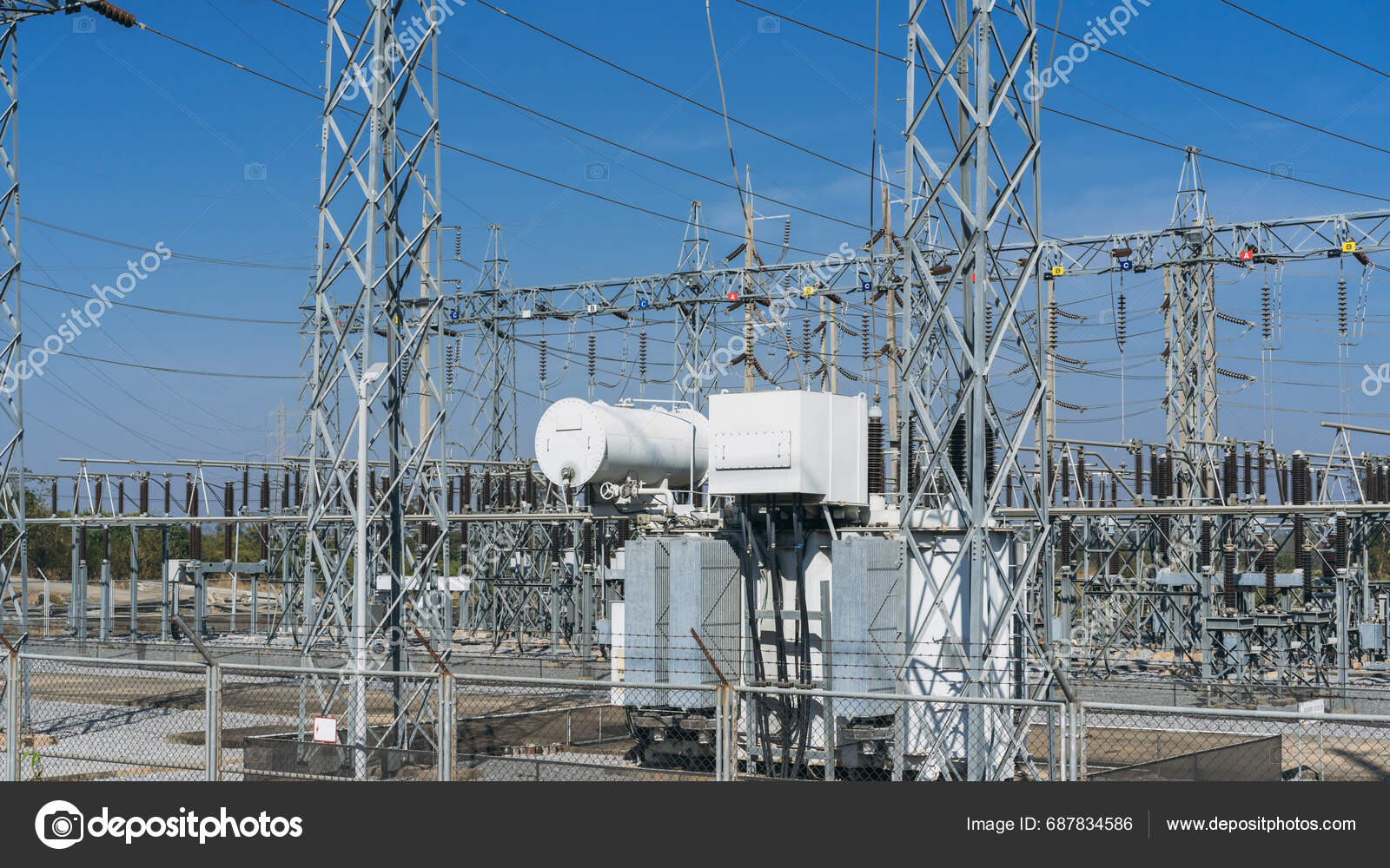 High Voltage Electrical Transformer Power Station Industrial Energy