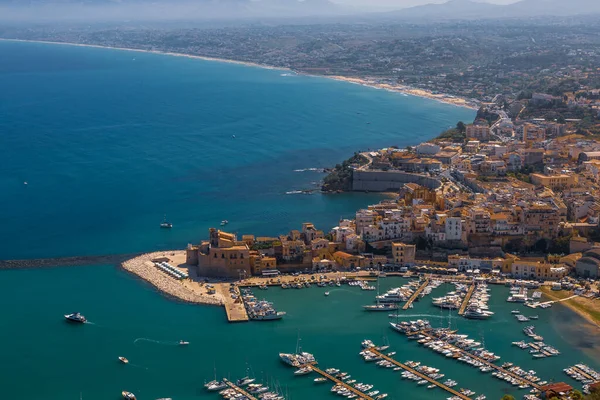 Landscape Splendid Sicilian Seaside Village Its Charming Little Port — Stock Photo, Image