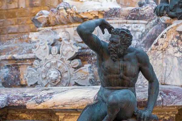 Detalle Una Estatua Del Sátiro Fuente Neptune Florencia —  Fotos de Stock