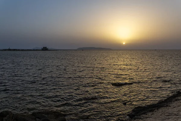 Der Wunderbare Sonnenuntergang Über Dem Sizilianischen Meer — Stockfoto
