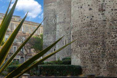 Sicilya kalesinin eski duvarlarının ayrıntıları