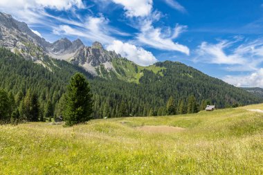 Sersemletici Dolomitler: Yüksek tepeler, zamansız kayalar ve parlak dağlık gökyüzünün altında el değmemiş doğa..