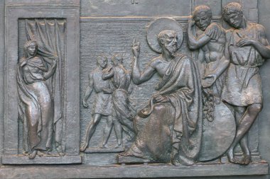 Antik Roma 'da yaşamı tasvir eden bronz levrekler.