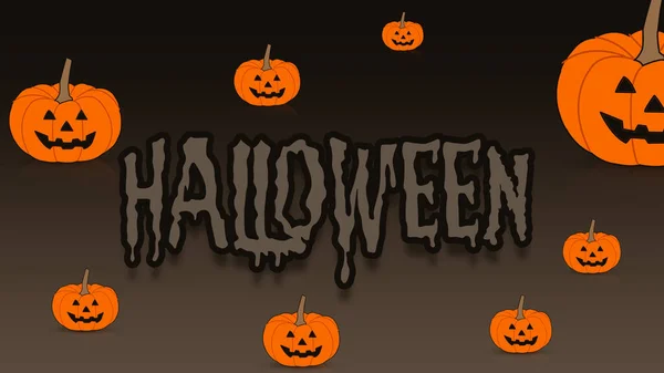 Imagen Una Calabaza Halloween Con Escritura Happy Halloween —  Fotos de Stock