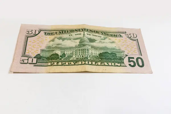 Beyaz Arka Planı Olan Dolarlık Bir Banknot — Stok fotoğraf