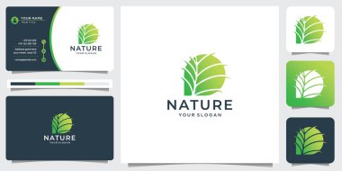 Nature Spa Logo Design Vector illustration template with business card.