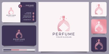 Luxury design for perfume logo template. rose gold color elegant design.