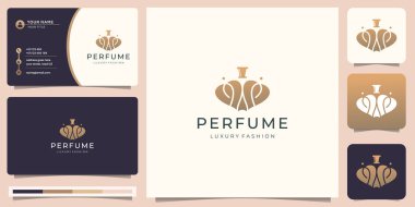 luxury bottle perfume logo template. logo for cosmetic, beauty, salon, product, skin care.