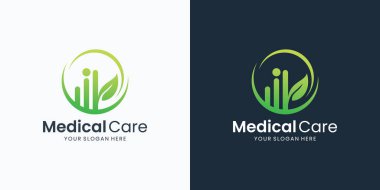 medical People Care Logo and Icon Template with circle frame shape design.