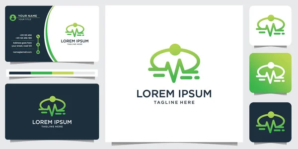 Abstract Stethoscope Logo Combined Line Pulse Medical Logo Design Business Gráficos Vetores