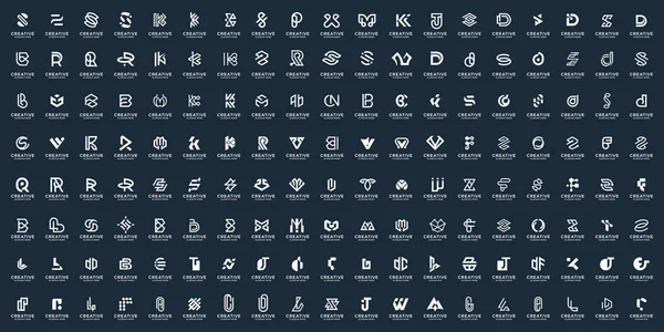 Mega Collection Abstract Initial Letter Logo Shape Design Template Inspiration Vectores De Stock Sin Royalties Gratis