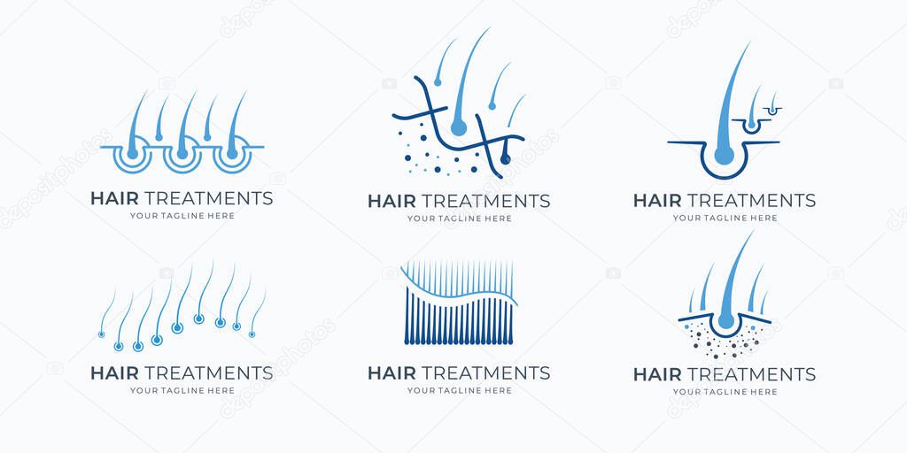 Set of abstract Vector hair treatment logo icon vector illustration design.
