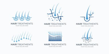 set of abstract Vector hair treatment logo icon vector illustration design.