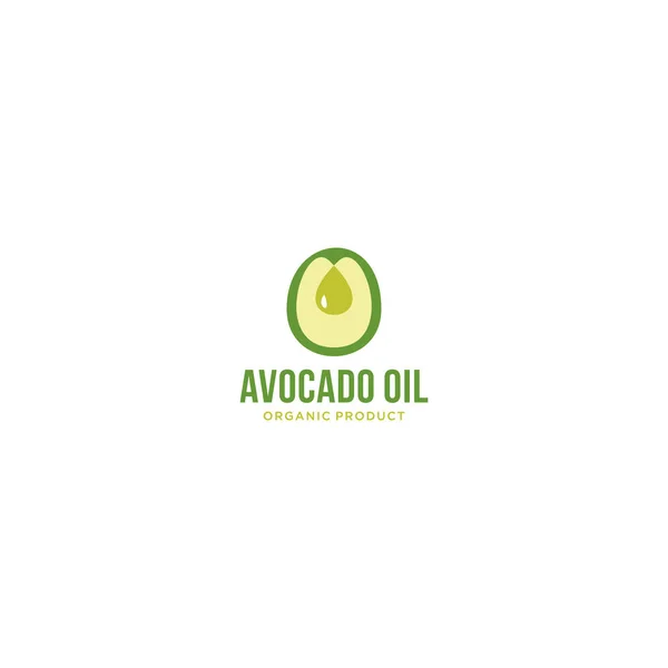 Logo Olio Avocado Prodotto Biologico Emblema Vettoriale — Vettoriale Stock