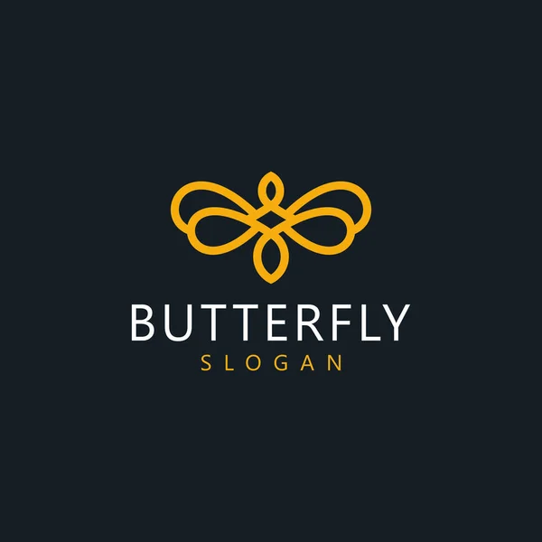 Schmetterlingslinie Logo Für Einfache Marke Premium Grafik Design — Stockvektor