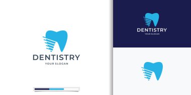 Modern minimal dişçi logosu tasarımı. Soyut diş ikonu logoti. Diş sağlığı kliniği vektör simgesi simgesi.