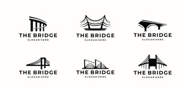 Soyut köprü logosu şablon koleksiyonunun yaratıcısı. Premium köprü logo tasarımı simgesi.