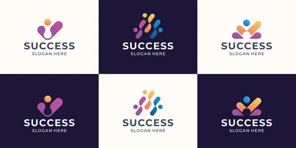 Başarı kümesi İnsanlar Logo tasarımı, iş insanı iyi servis simgesi, analiz kontrol logosu ögesi