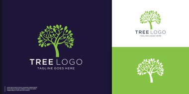 Ağaç logosu tasarım şablonu. ilham ağacı vektörü gradyan renk modern markalaşma ile.