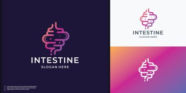 Sağlıklı sindirim sistemi simgesi. Bağırsak iltihabı, karın ağrısı, kabızlık, bağırsak apandisiti..