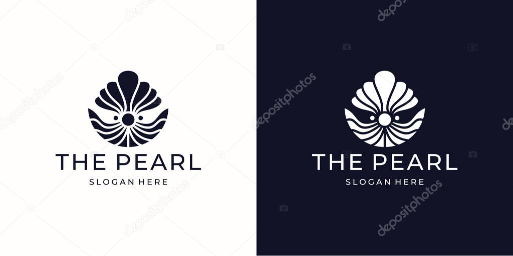 Vector Logo Illustration Shell luxury design Style.