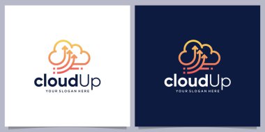 minimalist satır biçimi konsepti Logo tasarım şablonu bulutlandırır.