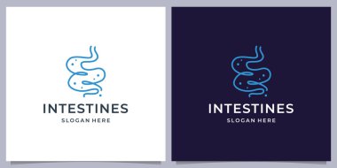 çizgi stili bağırsak organı insan logosu şablonu ilhamı